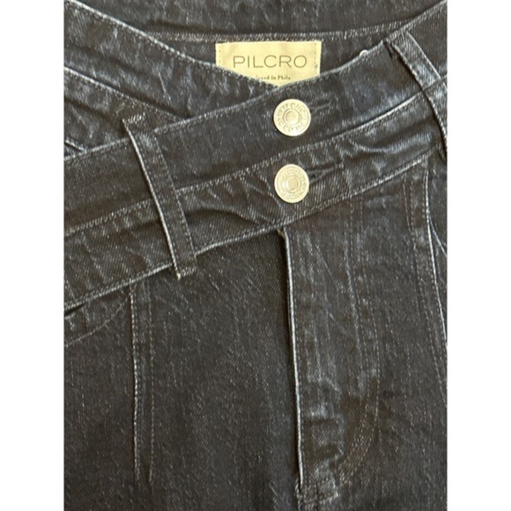 Pilcro Anthropologie Denim Midi Skirt Size 2 Asymmetrical Waist Y2K - Picture 4 of 5